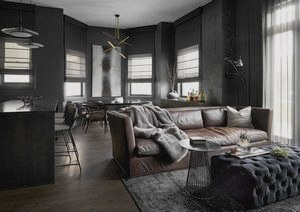  Стильная мужская берлога в чёрном: современные апартаменты в Чикаго 