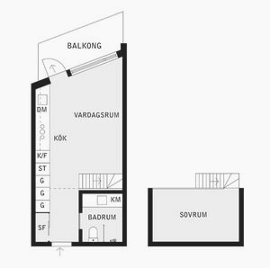  Небольшая белая квартира с антресолью и собственных входом (35 кв. м) 