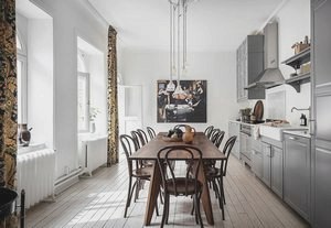  Красивая чёрно-белая квартира в Гётеборге 